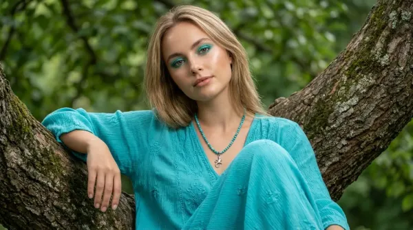 Halskette Lottika Sterling Silber mit facettierte Türkis Steine